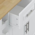 Multi Functional Kitchen Island Cart with Towel Holder, Wine Rack, and Foldable Table Top - Image 9