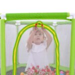 55'' Toddlers Trampoline with Safety Enclosure Net and Balls - Image 11