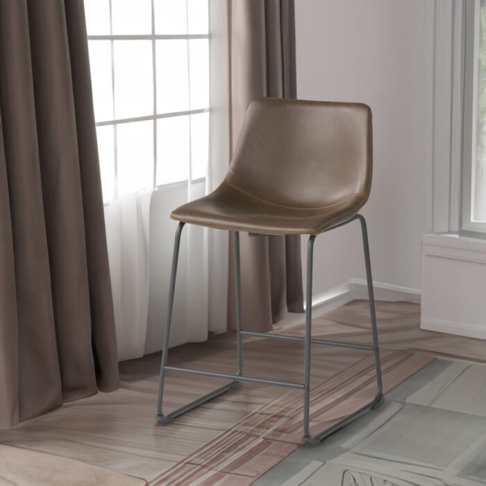 Vintage Style Brown 24-Inch Counter Stool (Set of 2) - Image 4