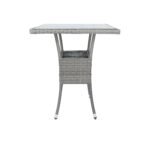 3 Piece Patio Wicker Conversation Set Grey Wicker + white Cushion - Image 16