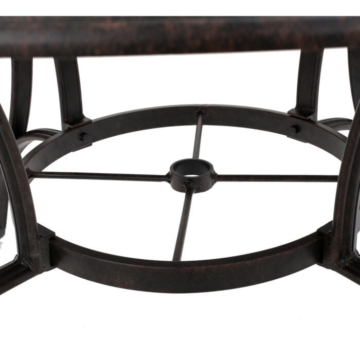 Outdoor Cast Aluminum Circular Dining Table, Black - Image 8
