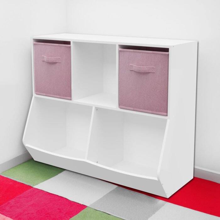 Kids Bookcase with Collapsible Fabric Drawers - Image 4
