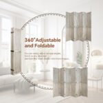 6 Panel Wooden Folding Room Divider Display for Privacy (5,6ft) natural wood - Image 6