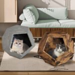 Modern Pet Furniture Cat Kennel Side Table MDF Multi-Purpose Furniture Antique Wood Color - Image 4
