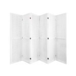 6 Panel Wooden Folding Room Divider Display for Privacy (5,6ft) White - Image 4