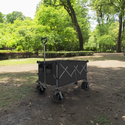Collapsible Folding Wagon Push Pull Foldable Beach Wagon Cart