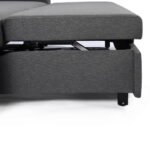 3 in 1 Convertible Sleeper Sofa Bed Modern Fabric (w/Pullout ) Gray - Image 9