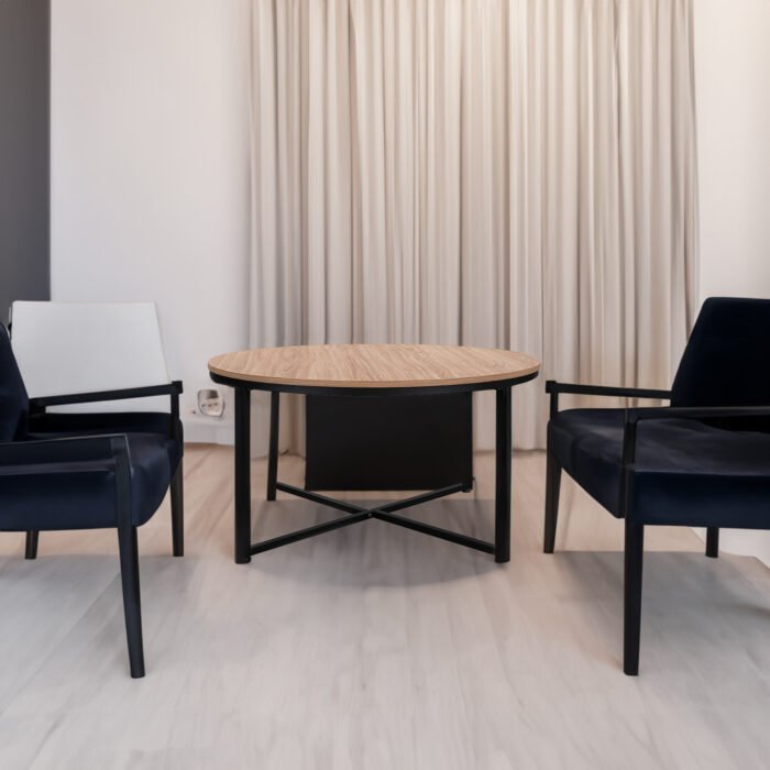 Modern Round Metal Coffee Table - Image 3