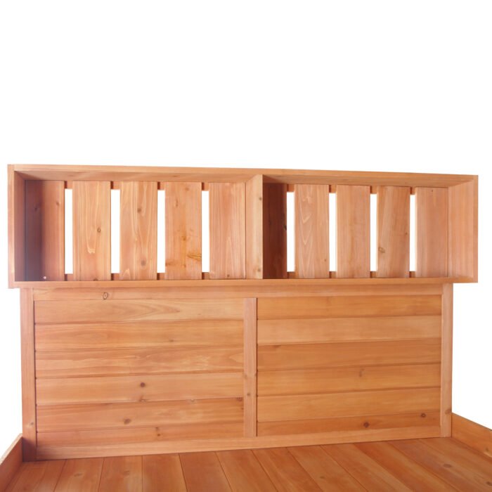 Large Wooden Farmhouse Rustic Outdoor Potting Bench Table - Image 16