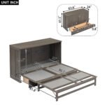 Queen Size Murphy Bed with Built-In Charging Station  Antique Gray - Image 7