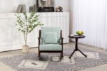 Woven fabric Mid Century Modern Accent Comfy Upholstered Glider Arm Chair - Image 8