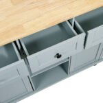 Kitchen handcart with countertop and storage cabinet (gray blue) - Image 18