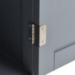 Kitchen Island Cart with Solid Wood Top and Locking Wheels (Gray) - Image 9