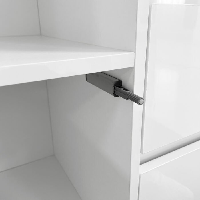 Living Room Sideboard Storage Cabinet White High Gloss with LED Light - Image 8