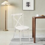 4-Pack Resin X-Back Mid Century Chair Farmhouse Style