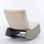 Modern rocking recliner cushioned chair with footstool, gray - Image 15