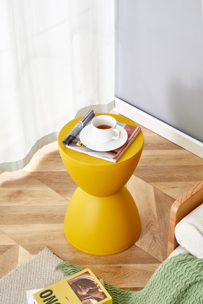Price stool musturd plastic stylish yellow side table - Image 4