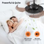 Modern LED retractable 4-blade ceiling fan with lighting and remote control - Image 4