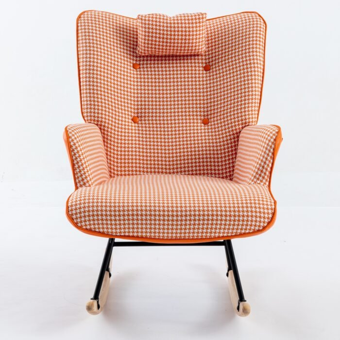 Rocking Chair Soft Houndstooth Fabric Leather Fabric - Image 9