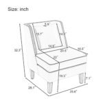 Velvet Upholstered Accent Chair with Cream Piping - Image 3