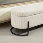 Storage Ottoman chair with safety hinge and soft cushion fabric storage - Image 11