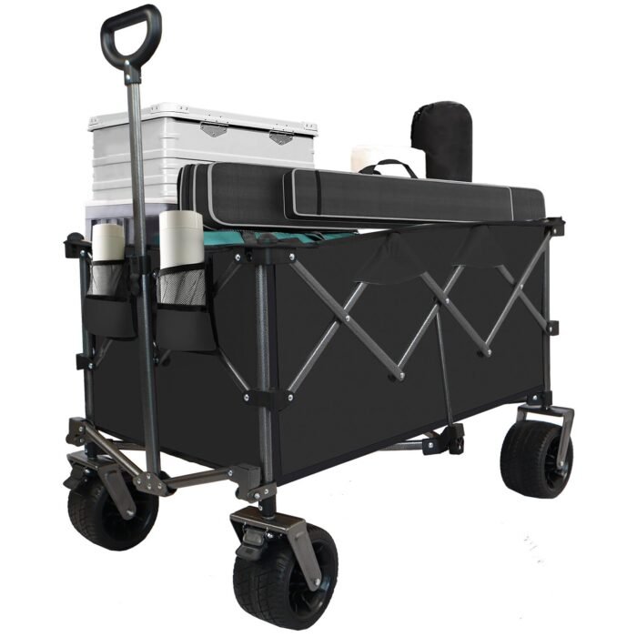Collapsible Folding Wagon Push Pull Foldable Beach Wagon Cart - Image 14