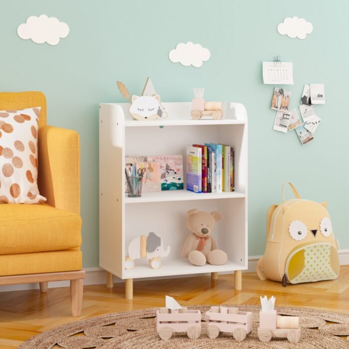 Kids 3-Tier Bookcase  Children's  Display and Toy Storage Cabinet Organizer - Image 2