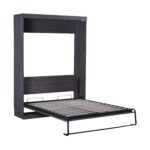 Full Size Murphy Bed with Wardrobe and Drawers, Gray - Image 8