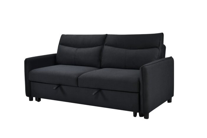 3 in 1 Convertible Sleeper Sofa Bed Modern Fabric (w/Pullout ) Black - Image 12