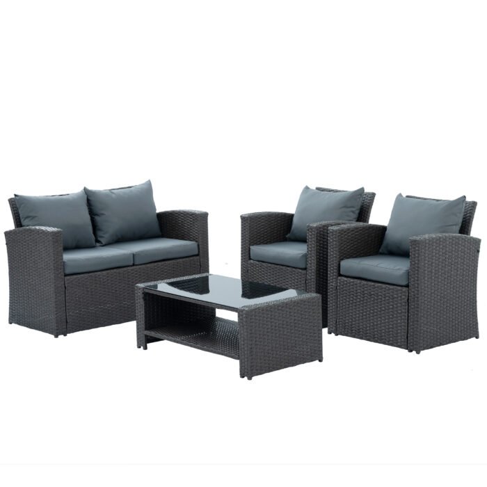Patio Rattan Furniture 5 pieces Set - Image 9