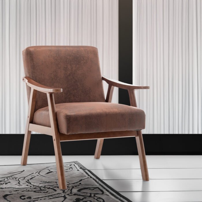 Medieval modern chair with solid wood frame - Image 3