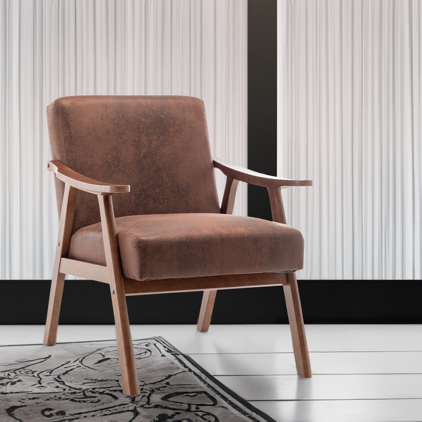 521201659 Medieval modern chair with solid wood frame - Image 1