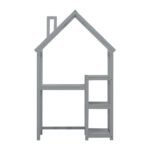 House-shaped Wooden writing Desk Kids study Table Bookshelf Gray - Image 9