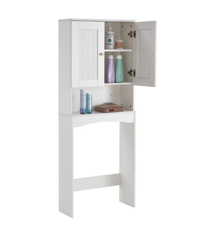 Over-The-Toilet Bathroom Shelf Organizer, White - Image 5