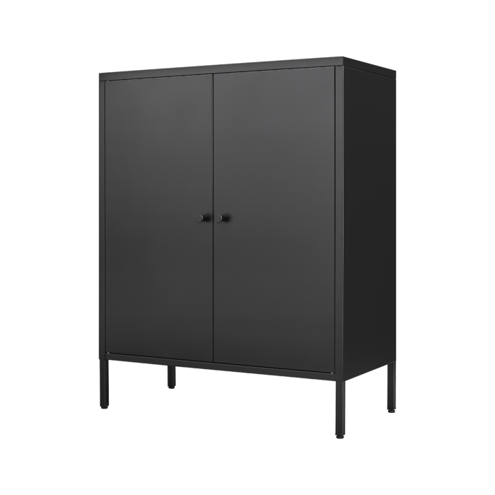 Kitchen metal cabinet with Doors (Black) - Image 6