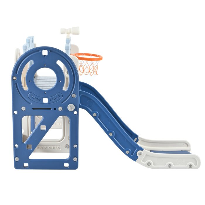 9 in 1 Toddler Slide Set for Toddlers Ages 1+ with Basketball Hoop, Tunnel and Storage Space, Pirate Ship and Themed Slide - Image 9