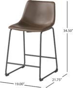 Vintage Style Brown 24-Inch Counter Stool (Set of 2) - Image 5