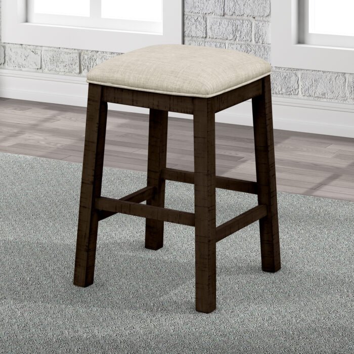 TOPMAX 4 Pieces Bar Table with Fabric Padded Stools, Brown - Image 6