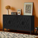 4 Door Wooden Twill Sideboard American Country Vintage Buffet