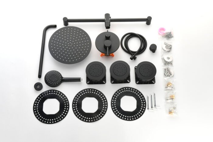 Shower System with Shower Head  Hand Shower Slide Bar  Bodysprays Shower Arm  Hose  Valve Trim - Image 8