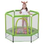 55'' Toddlers Trampoline with Safety Enclosure Net and Balls - Image 4