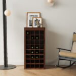 brown walnut color modular 32 wine bar cabinet Buffet Cabinet - Image 3