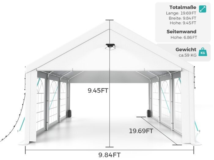 Sannwsg Heavy Duty Party Tent with Removable Side (10x20FT) - Image 4