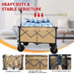 Collapsible Folding Wagon Push Pull Foldable Beach Wagon Cart - Image 9