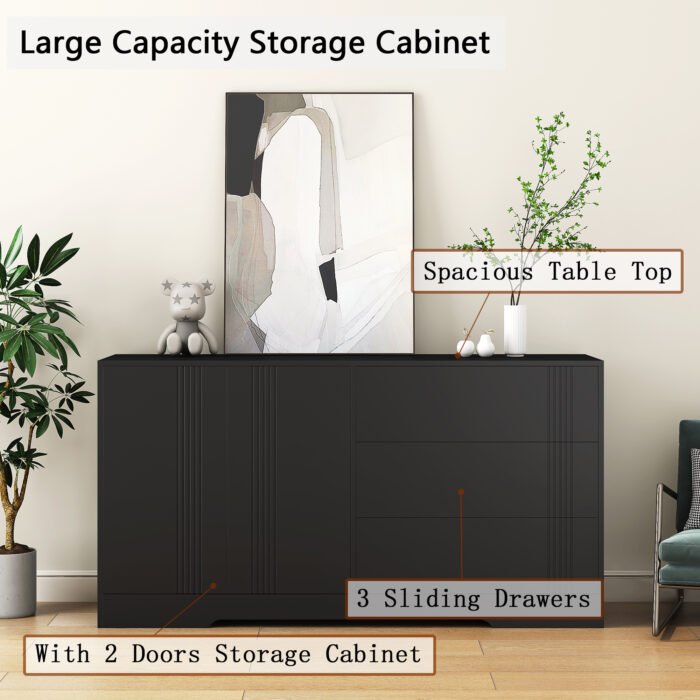 Modern buffet with drawers and doors - Image 4