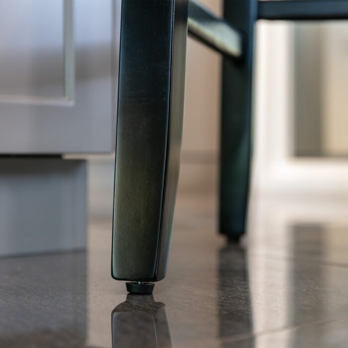 Velvet padded wing back bar stool with wooden leg chrome nail head decoration (set of 2)) - Image 12