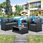 Patio Rattan Furniture 5 pieces Set - Image 2