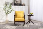 Woven fabric Mid Century Modern Accent Comfy Upholstered Glider Arm Chair - Image 3