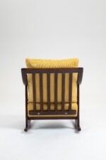 Woven fabric Mid Century Modern Accent Comfy Upholstered Glider Arm Chair - Image 16