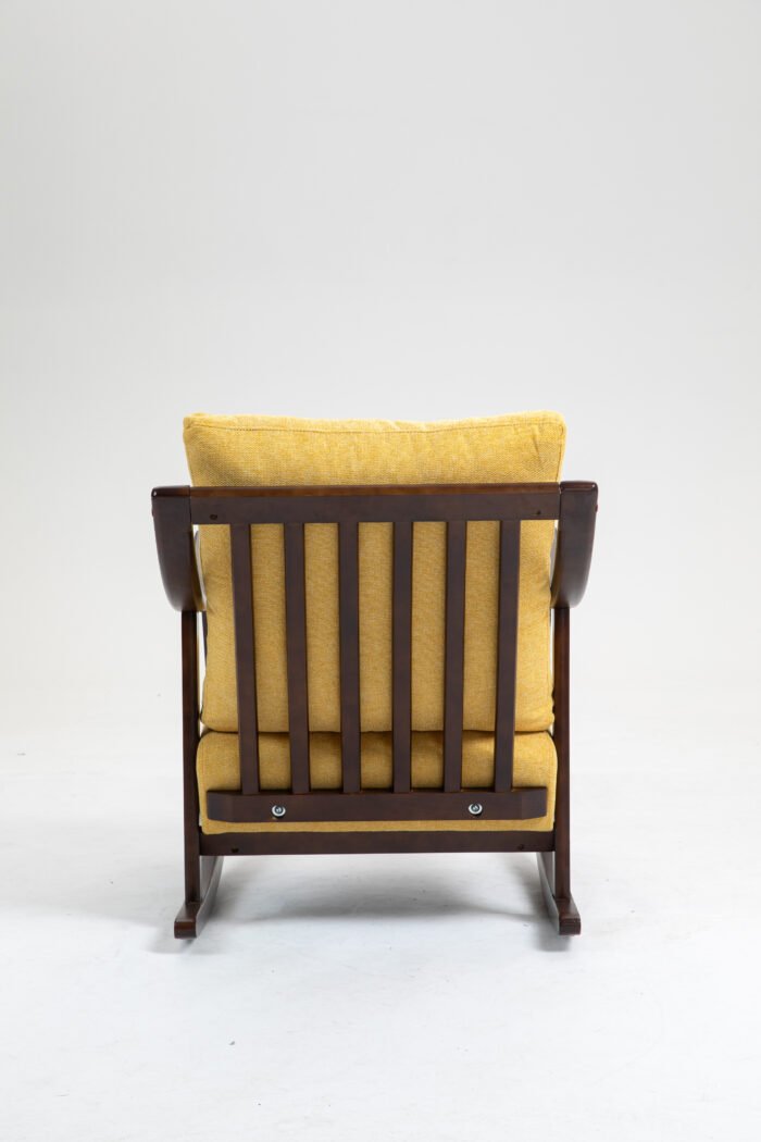 Woven fabric Mid Century Modern Accent Comfy Upholstered Glider Arm Chair - Image 16